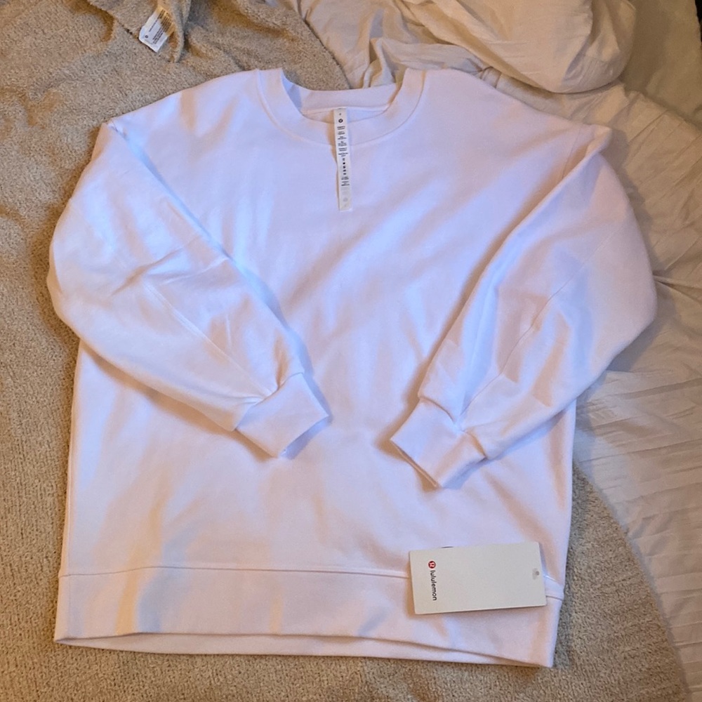 white oversized lululemon crewneck